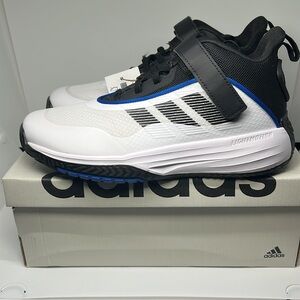 Adidas OwnTheGame 3.0 K Basketball Shoes Kids Size 5 (White/Black/Blue)